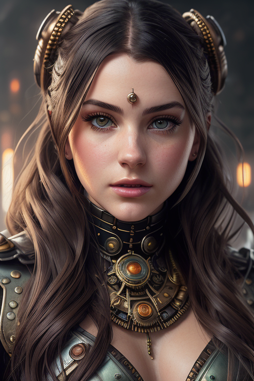 steampunk woman, highly detailed face and body portrait by wlop. fantasy art from dnd extremely beautiful style of ilya ku...