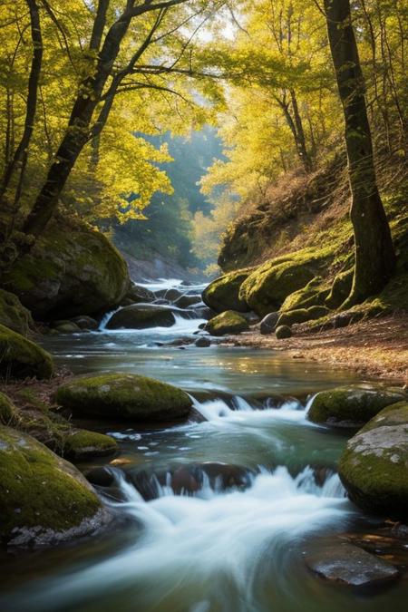 RAW photo, Denmark, delicate nature, wild nature, picturesque scenery, pristine vegetation, calm sky, majestic landscape, enchanting atmosphere, icy river, crystal water, sunlight illuminates the icy water, photorealistic, masterpiece, 64k, UHD, ultra detailed, vivid colors, high quality, sharp focus