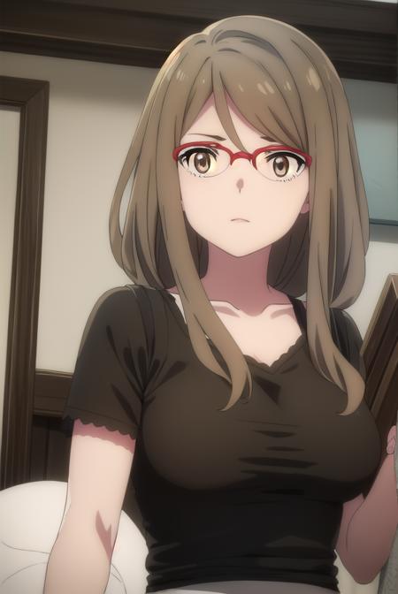 mizukinakahara, <lora:mizukinakaharas1-lora-nochekaiser:1>, 
mizuki nakahara, long hair, brown hair, (brown eyes:1.5), glasses, red-framed eyewear,
BREAK shirt, green shirt, camisole, black camisole, skirt, white skirt, short sleeves, pantyhose,
BREAK outdoors, city,
BREAK looking at viewer, (cowboy shot:1.5),
BREAK <lyco:GoodHands-beta2:1>, (masterpiece:1.2), best quality, high resolution, unity 8k wallpaper, (illustration:0.8), (beautiful detailed eyes:1.6), extremely detailed face, perfect lighting, extremely detailed CG, (perfect hands, perfect anatomy),