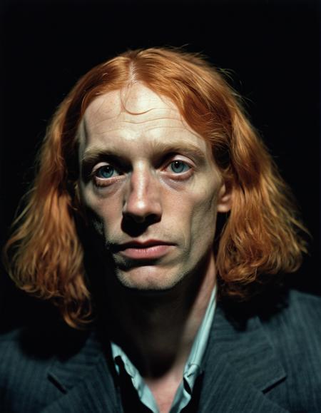 lewd, slutty, photograph, [by William Wegman| Roy DeCarava], portrait, close up of a slight [Gustave:Petar:4], ð©, his hair is Ginger, at Nighttime, in focus, Autochrome, RAW photo, black and white, exquisite color, unique, detailed, atmosphere, very coherent, excellent composition
