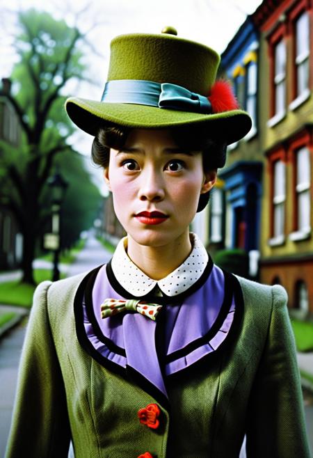 "Chiney" wearing olive-drab Mary Poppins hat, film still from top 10 craziest fashions of funky Kingston