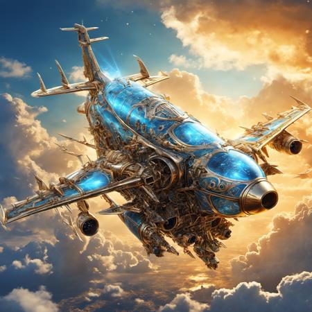 <lora:AetherPunkAI:1> AetherPunkAI aircraft  , (Highly detailed, amazing fantasy setting), (Shiny Impressive lighting), (Colorful, Ultra stylized, High quality, Highly detailed, Sharp, 8K UHD), (trending on artstation)