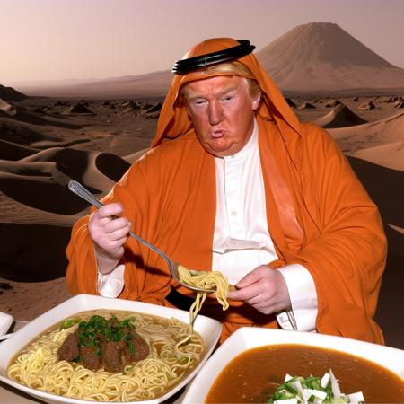 Jedi eating noodles with spoon, trump next to jedi, mars, osama bin laden, on mars, (best quality, masterpiece:1.4)<lora:lcm15:1.0><lora:lcm15:1.0>