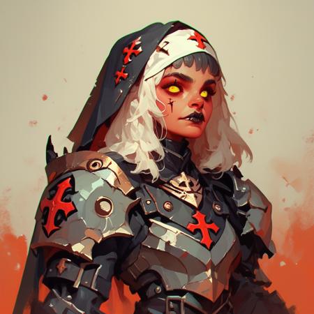 score_9, score_8_up, score_8_up, Battle nun, portrait, Demonic, armor