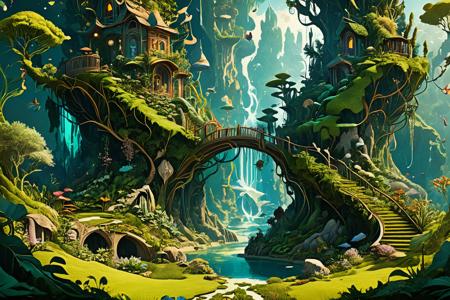 <lora:xl_more_art-full_v1:0.7>, (best quality:1.5), (intricate emotional details:1.5), (ultra detailed),  (sharp details), a detailed digital illustration of [my-custom-wildcards/fantasy-settings:A celestial garden of floating islands, each sustaining unique and exotic plant and animal life:0.7], Global illumination, (Clean vector:1.3), (asymmetry:1.3) <lora:PE_EpicLand:0.7> PEEpicLand, <lora:more_details:1>