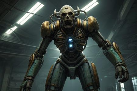 HDR photo of retro biopunk person, wide shot and from below, volumetric lighting . High dynamic range, vivid, rich details, clear shadows and highlights, realistic, intense, enhanced contrast, highly detailed,