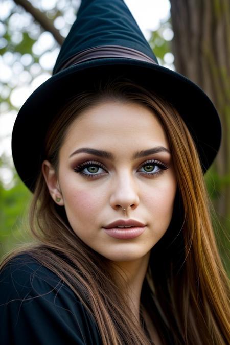 masterpiece), best quality, A beautiful Wiccan witch under the full moon surrounded by forest, expressive eyes, perfect face, glamourous, exotic, alluring, seductive, seductive, sexy, desirable, nubile, gorgeous, stunning, beautiful Girl