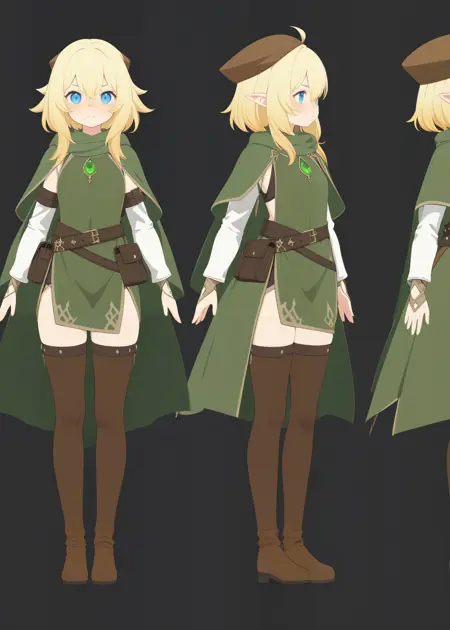 F1/XL Anime Model Turn, Multi-View, Turnaround, Model Sheet, Character Design