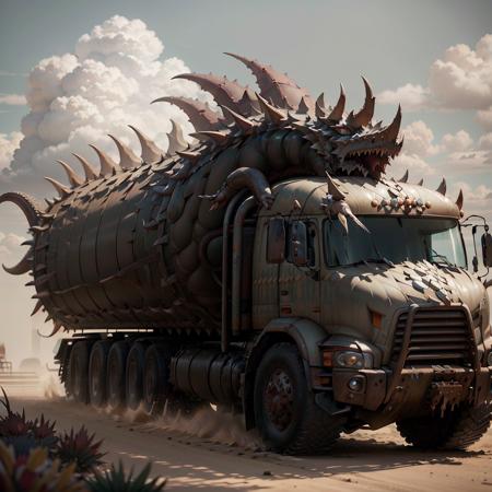 <lora:DragonScaleAIV3:.8> DragonScaleAI truck