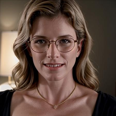 cinematic film still of  <lora:Cory Chase SD1.5:1> vintage classic 90's
Cory Chase a closeup on a woman with glasses is smiling for the camera , shallow depth of field, vignette, highly detailed, high budget, bokeh, cinemascope, moody, epic, gorgeous, film grain, grainy