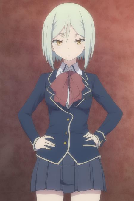 <lora:Arin_Kannazuki_v1:1>,Arin_Kannazuki,
masterpiece,best quality,1girl,solo,nice hand,good hand,
school uniform,yellow eyes,lite blue hair,hands on hips,