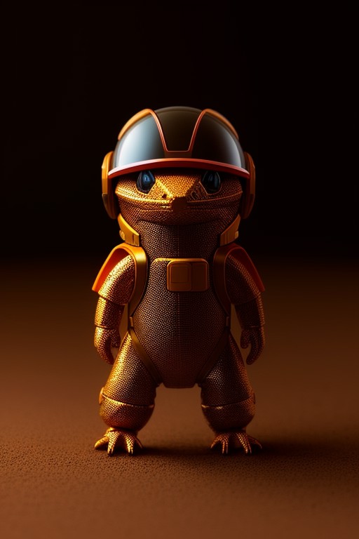 isometric view of a MINI cute hyperrealistic futuristic soldier lizard wearing an astronaut helmet. red skin. Cinematic, h...