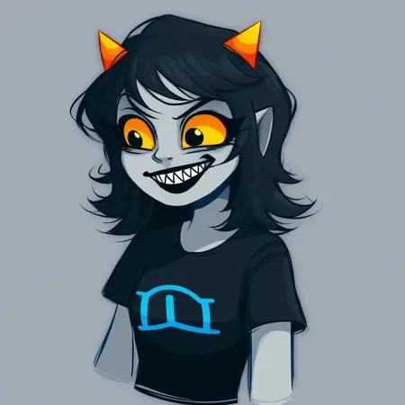 Terezi Pyrope (Homestuck) but her eyes are healed