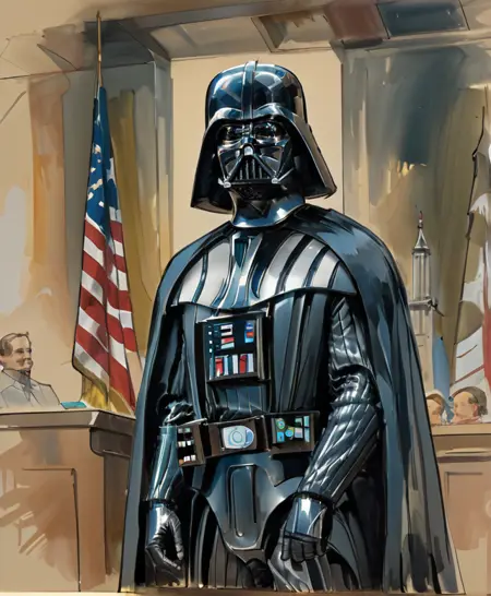 Courtroom Sketch [Flux + Pony]