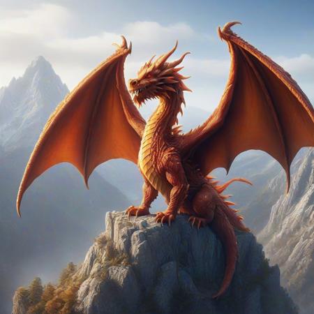 DFC dragon in a mountain , best quality