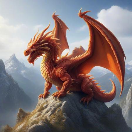 DFC dragon in a mountain , best quality