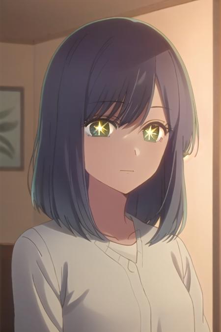 akane,1girl, looking at viewer, <lora:Akane-000010:0.7>,green eyes, (star-shaped pupils),