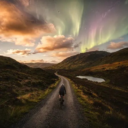 Cycling in highland of Scotland