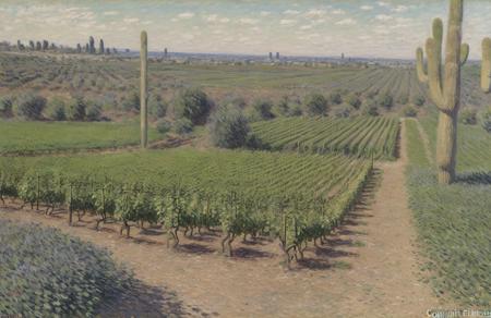 style of Claude Monet, arboretum ,plot ,vineyard ,thicket ,clump ,boscage , Desert ,