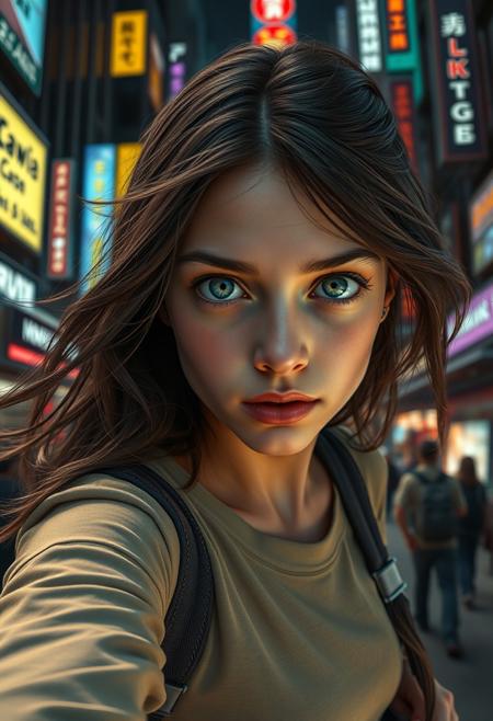 (extremely intricate:1.3), (realistic), photo of a girl in a bustling metropolis, weaving through crowded streets and dark alleyways, close up, Detailed clothes, green eyes, flowing hair, determined expression, shiny glossy skin, subsurface scattering, (sharp:0.7), [(colorful explosion psychedelic paint colors:1.21)::0.05], amazing fine detail, Nikon D850 film stock photograph Kodak Portra 400 camera f1.6 lens, rich colors, lifelike texture, dramatic lighting, urban environment, skyscrapers, neon signs, street vendors, dynamic composition, unreal engine, trending on ArtStation, cinestill 800 tungsten
, volumetrics dtx, (film grain, blurry background, blurry foreground, bokeh, depth of field, motion blur:1.3)