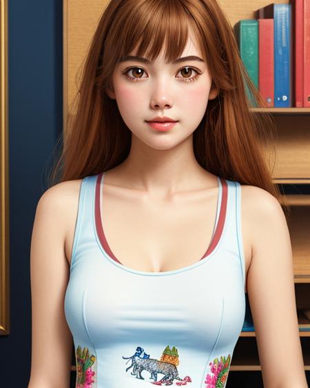 best quality,masterpiece,highly detailed,ultra-detailed,   <lora:neg4all_bdsqlsz_V3.5:-1> <lora:70Style_last:0> 70s Illustration Style
1girl,  upper body, ,tank top,