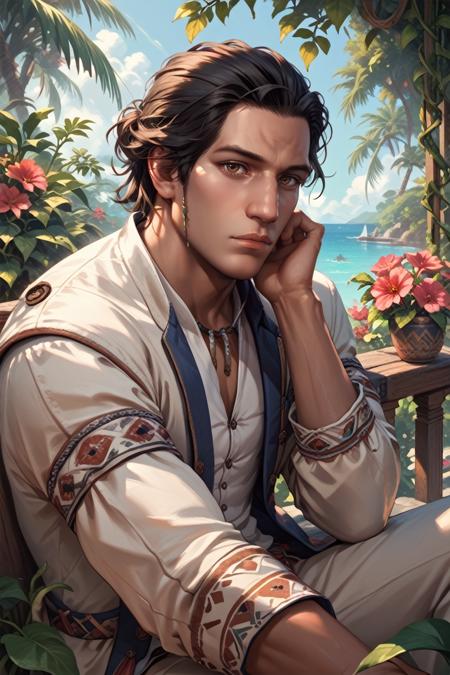 AC3Conner, 1boy, black hair, brown eyes