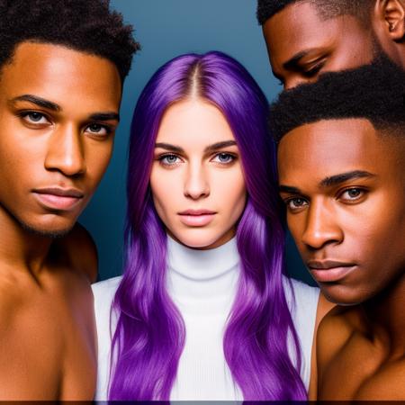 <lora:bbcgngbng:1>, bbcgngbng, blkd 1girl, multiple boys ,  perfect face, woman,  high resolution, 4k, realistic, thugs, looking at viewer, flaccid, multiple penises, 
22 year old girl, 
perfect skin perfect face  ,
  american   supermodel,
 In-depth face , Feathery body type ,
Violet hair ,
masterpiece ,
 anaglyph lighting, real life, 
detailed facial features ,  
RAW photo, subject, 8k uhd, soft lighting, high quality, film grain,