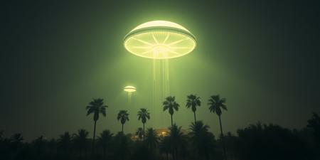 ufo with palms