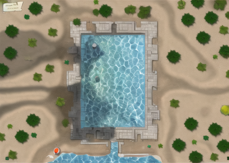 a map of a tropical island with a pool, <lora:Wild2-10:0.75>