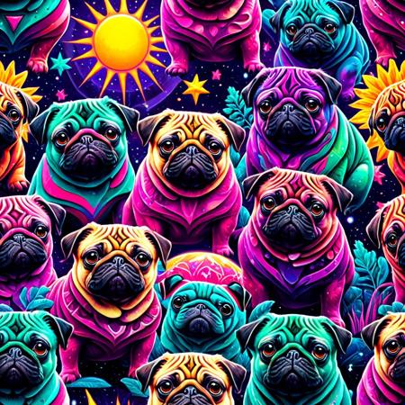 made out of fractangles,
8k, score_9, score_8_up, score_7_up,
masterpiece,realistic,ultra detailed, vibrant colors,photo-realistic,
Graffiti pugs, kawaii, deformed designs, pink, purple, green, cyan colours, intricate patterns, detailed patterns, psychedelic, garish forests, flat colours, sun, moon, stars, spaceships