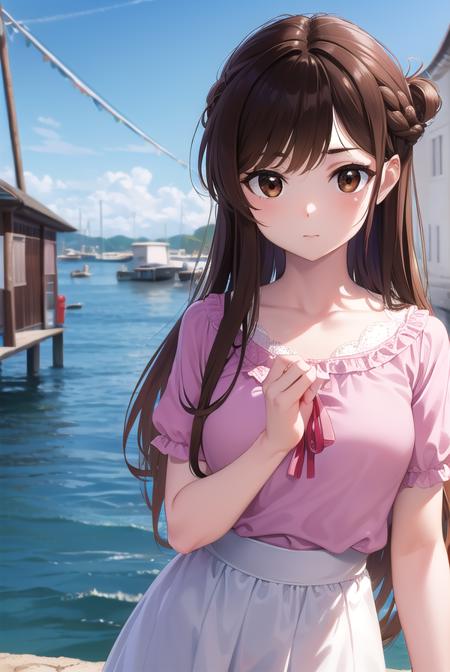 mizuharachizuru, <lyco:mizuharachizuru-lyco-nochekaiser:1>, 
mizuhara chizuru, long hair, brown hair, (brown eyes:1.7), (one side up:1.5), bangs, braid, hair braid,
BREAK bare shoulders, collarbone, pink shirt, puffy short sleeves, puffy sleeves, red bow, shirt, short sleeves, skirt, white skirt,
BREAK outdoors, city,
BREAK looking at viewer, (cowboy shot:1.5),
BREAK <lyco:GoodHands-beta2:1>, (masterpiece:1.2), best quality, high resolution, unity 8k wallpaper, (illustration:0.8), (beautiful detailed eyes:1.6), extremely detailed face, perfect lighting, extremely detailed CG, (perfect hands, perfect anatomy),