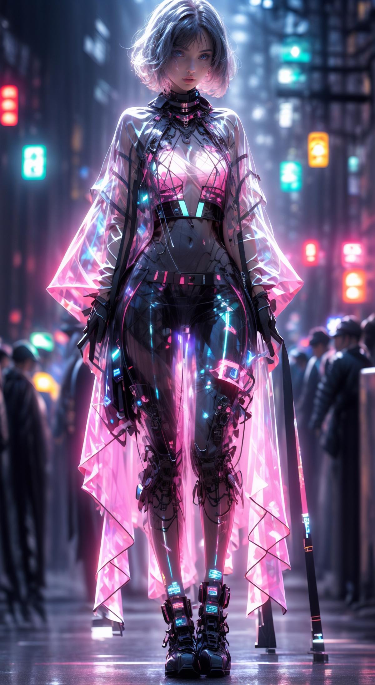 赛博girl/Cyberpunk girl/立绘 服设 人物 Lora image by XRYCJ