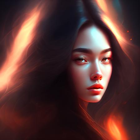 (neverlate style:1) a digital painting of a woman with long hair <lora:djzNeverLateV21_LoraBooth:1>