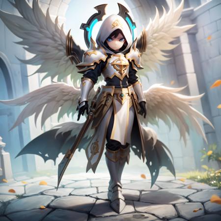 artamiel hood angel angel wings armor boots black hair