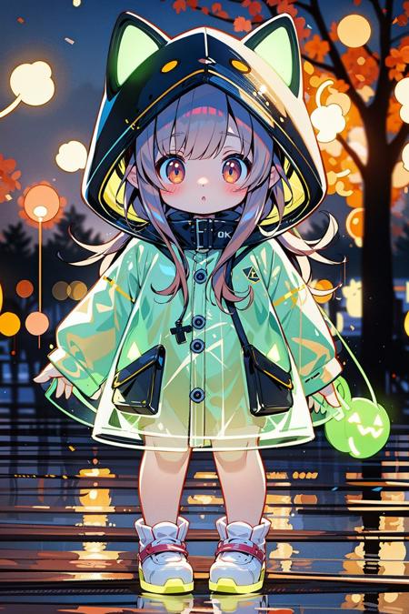  pop style glowing raincoat