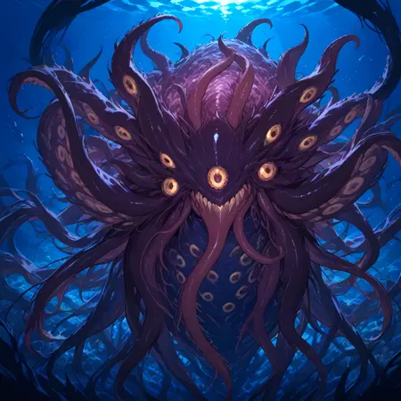 Underwater tentacle worm monster (Illustrious)