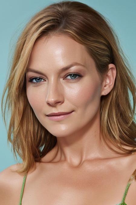 (CR-BeckiN3wton-v2-summer4love263:0.90), (face closeup:1.0) photo of woman, (grey background:1.0), (oiled shiny skin:1.0), (tilted angle shot:1.1),
