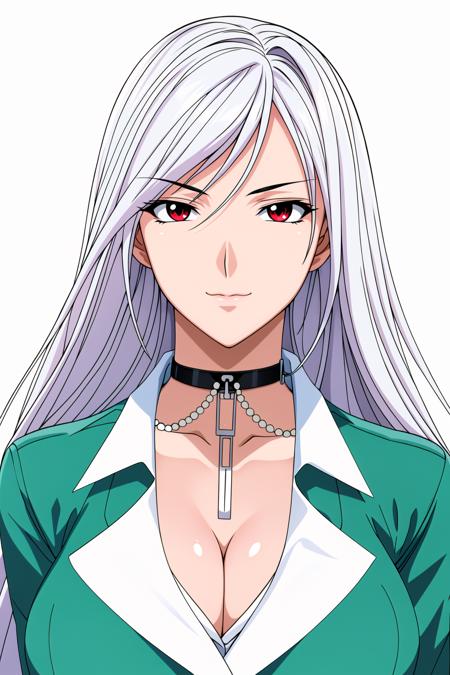 Simple White Background,
school uniform, green jacket,white collared shirt, Black Choker,
<lora:Inner_Moka_Akashiya_Rosario-KK77-V1:0.7>,chained,jewelry,
White Hair,long hair,red eyes,Bangs,
<lora:Oda_Non_Style-KK77-V2:0.3>,<lora:more_details:0.3>,
1 girl, 20yo,Young female,Beautiful Finger,Beautiful long legs,Beautiful body,
Beautiful Nose,Beautiful character design, perfect eyes, perfect face,expressive eyes,perfect balance,
looking at viewer,(Focus on her face),closed mouth, (innocent_big_eyes:1.0),(Light_Smile:0.3),
official art,extremely detailed CG unity 8k wallpaper, perfect lighting,Colorful, Bright_Front_face_Lighting,White skin,
(masterpiece:1.0),(best_quality:1.0), ultra high res,4K,ultra-detailed,
photography, 8K, HDR, highres, absurdres:1.2, Kodak portra 400, film grain, blurry background, bokeh:1.2, lens flare, (vibrant_color:1.2),professional photograph,
(Beautiful,Breasts:1.0), (beautiful_face:1.5),(narrow_waist),