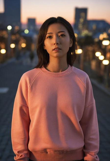 , cinematic, realistic, photorealistic, score_8_up, score_9, score_8_up score_7_ up, sharp, hyperdetailed, hyperrealistic, textured skin BREAK, Kholek: in tokyo, crew neck sweatshirt, japanese, city background , wide angle, dutch angle, golden hour, vivid colors, realistic lights, perfect body proportions <lora:43stl1ght1ngXLP2:1> 43stl1ght1ng, low light, dramatic lighting, darkness, eye lighting,
