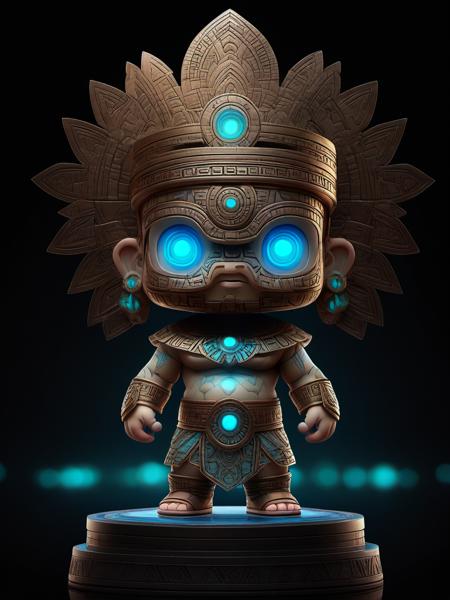 BJ_sanxingdui, solo, looking_at_viewer, blue_eyes, simple_background, 1boy, standing, full_body, male_focus, chibi, no_humans, glowing, black_background, glowing_eyes,
photo,8k,intricate,highly detailed,majestic,digital photography,broken glass,hdr,realistic,high definition,
<lora:Sanxingdui_SDXL:0.7>,