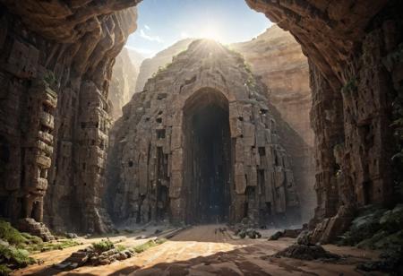 (POV view , DOF, first people view from the entrance, low angle shot:1.4),
(Ancient civilization, Alien Prometheus movie scene, dune movie scene:1.5), 
Emerging from the embrace of shadow, the last wanderer steps into a realm woven by the gods. In an ancient ruin that breathes secrets, their journey unfolds as the universe unveils the dance of light and darkness. Fighting the Forgotten Guardians and pursuing the Cone Relic, they tread a path of danger and awe. From the silent depths of the catacombs to the star whispers of ancient observatories, every discovery peels back the veil of reality. Facing the guardians of the abyss, seeing the majesty of the crystal dragon, the last wanderers embrace their destiny, not as a harbinger of redemption, but as seekers in the labyrinth of time, a mystery that echoes the eternal questions of existence itself.
(Large Files, Ultra Realistic, 8K, 16k, FHD, HD, VFX, Perfect, Photography, composition, Architecture Sales Photography, Architecture Competition, Ultra High Resolution, Cinematography, High Resolution Image:1.1), (dramatic lighting, direct sunlight, ray tracing, clear shadow:1.2),  (real landscape:1.1), (blurred background:1.0), (urban background, more_details) ,
great lighting, extremely detailed, hillscastel, Neo Classic, mayamaze