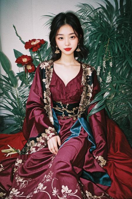 masterpiece, raw photo, film photo, 90s flash photo, 1girl, beautiful girl, sin front of camera, best quality, <lora:Renhang_20230622161247:0.85>, <lora:Renhang_1-000014:1:1,1,1,1,1,1,0,0,0,0,0,1,1,1,1,1,1>, long dress