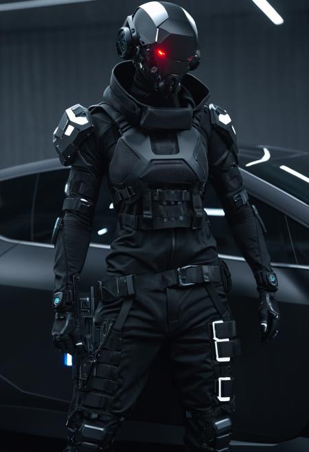 Techwear fashion <lora:5p0rt5caugh:1>,5p0rt5caugh,vehicle,car, . Futuristic, cyberpunk, urban, tactical, sleek, dark, highly detailed