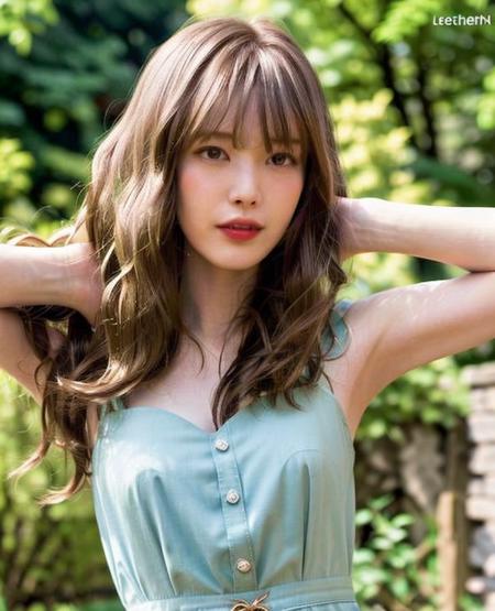 upper body portrait of  slender 1girl, <lora:Tarumi:1>,  split bang, wavy hair, dress, spin:0.5, dance, at Liechtenstein town, out door, close up , look at viewer