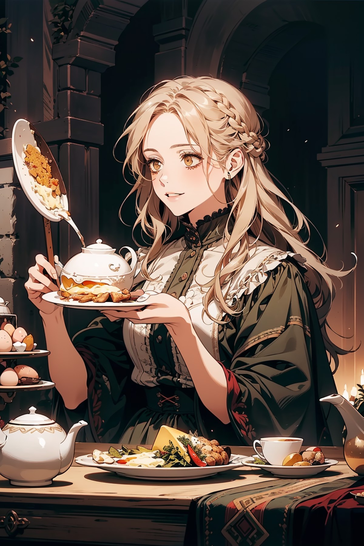 (masterpiece, top quality, best quality, official art, beautiful and aesthetic:1.2), (1girl:1.3), long hair, braid sideloc...