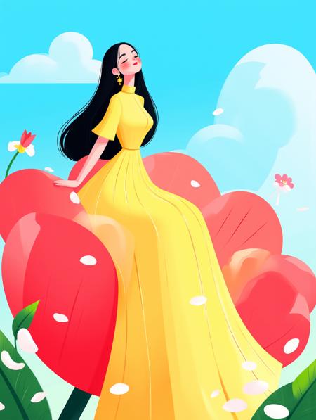 【Flat illustration】 Character illustrations Flat and minimal style FLUX v1.0