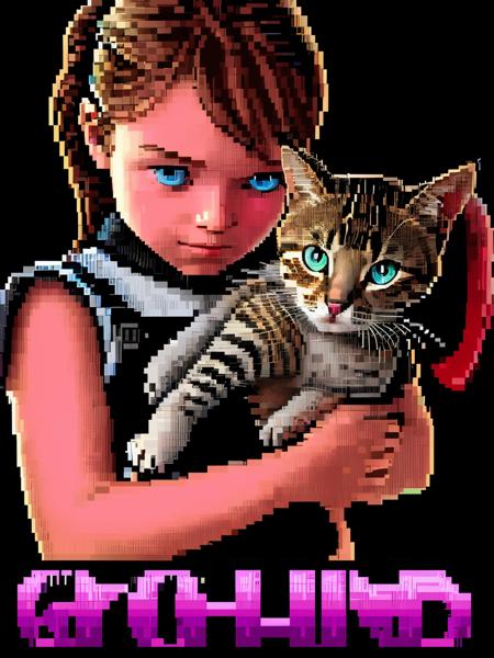 ansiart girl holding a kitten, very sharp, high quality  <lora:hjansiart_v10:0.8>