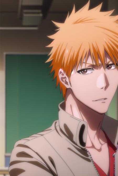 ichigokurosaki, <lyco:ichigokurosaki-lyco-nochekaiser:1>,
ichigo kurosaki, short hair, orange hair, spiked hair, (brown eyes:1.5),
BREAK shirt, long sleeves, school uniform, jacket, white shirt, open clothes, open jacket, grey jacket,
BREAK looking at viewer, upper body,
BREAK indoors, classroom,
BREAK <lyco:GoodHands-beta2:1>, (masterpiece:1.2), best quality, high resolution, unity 8k wallpaper, (illustration:0.8), (beautiful detailed eyes:1.6), extremely detailed face, perfect lighting, extremely detailed CG, (perfect hands, perfect anatomy),