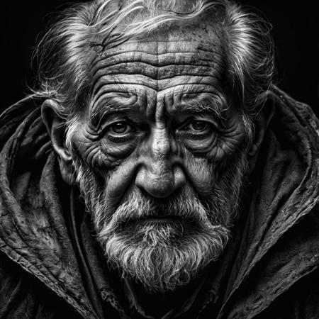 Front view, Very old men,  a black and white, Ed Binkley, dark fantasy art, an ultrafine detailed painting, gothic art, dramatic lighting, vibrant colors, trending on deviantart, 8 k artistic photography, photorealistic concept art, soft natural volumetric cinematic perfect light, chiaroscuro, award - winning photograph,