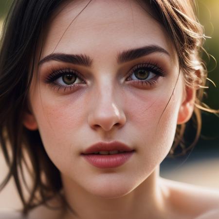 Close-up photo portrait of young sexy girl, sensual, erotic, skindentation, dynamic lighting, bokeh, soft focus, outdoor, depth of field